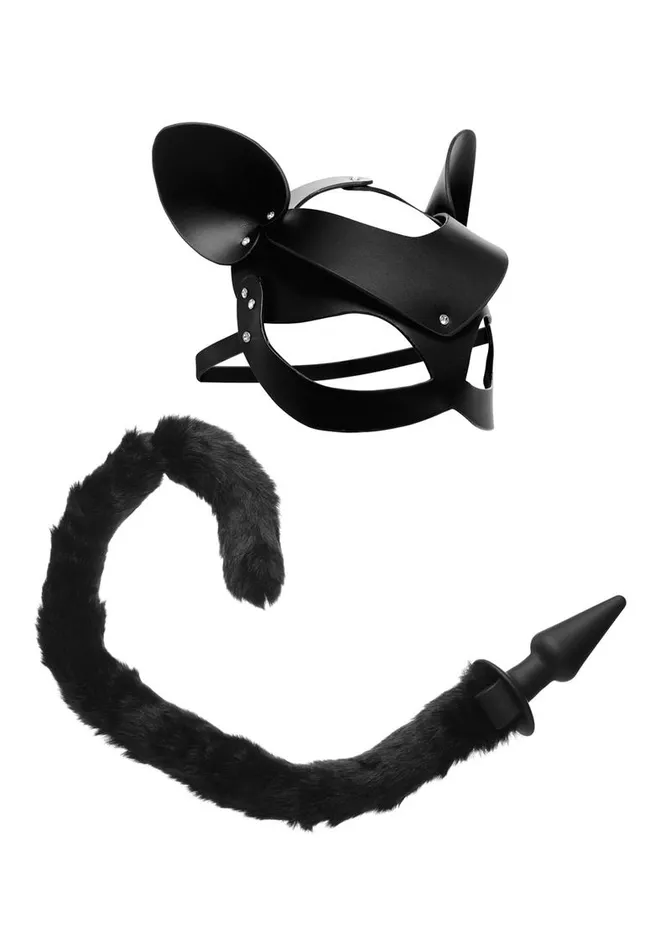 TAILZ Anal Tailz Black Cat Tail Anal Plug and Mask