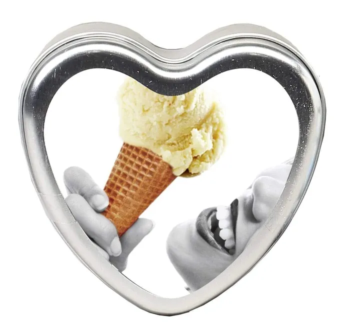 Earthly Body Dildos Edible Heart Candle Vanilla 4 Oz