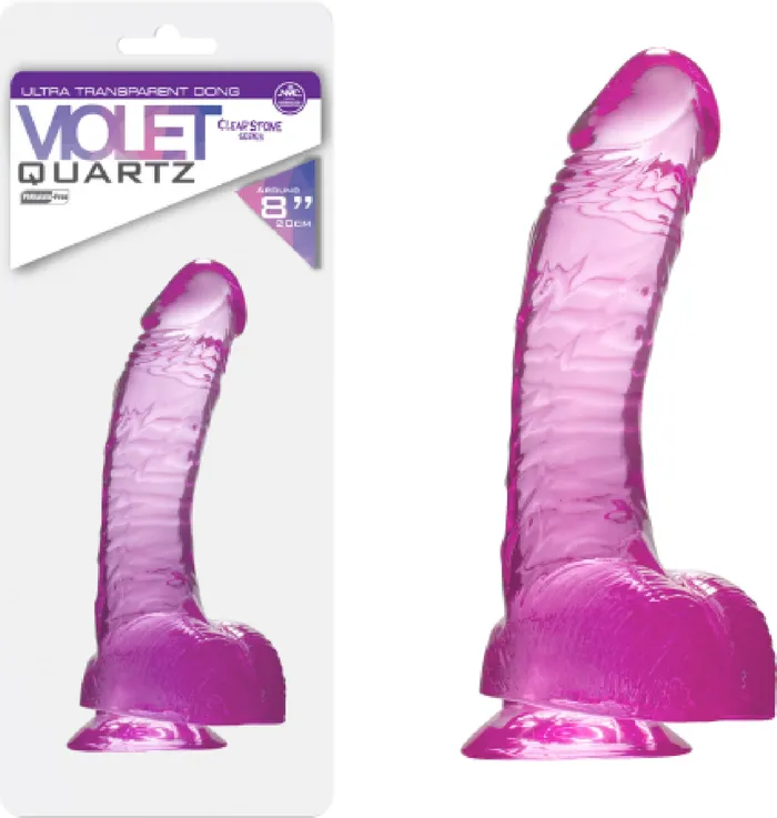 Quartz 8 Ballsy Dong Violet Lavender Dildo Sex Adult Pleasure Orgasm Nanma Dildos