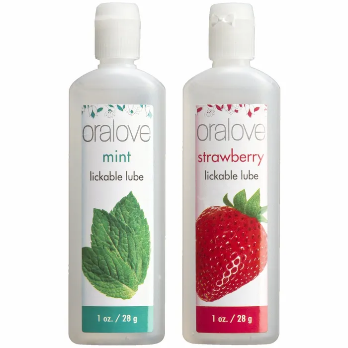 Enhancers Doc Johnson Novelties Oralove 2 Pack Lube Strawberry Mint