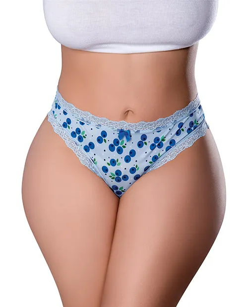 Magic Silk Vibrators Sweet Treats Crotchless Thong wWicked Sensual Care Blueberry Lube Blue QN
