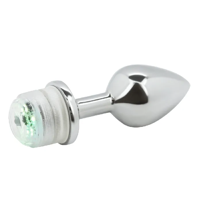 Male Sex Toys LightUp Metal Anal Plug with Remote Dark Amour