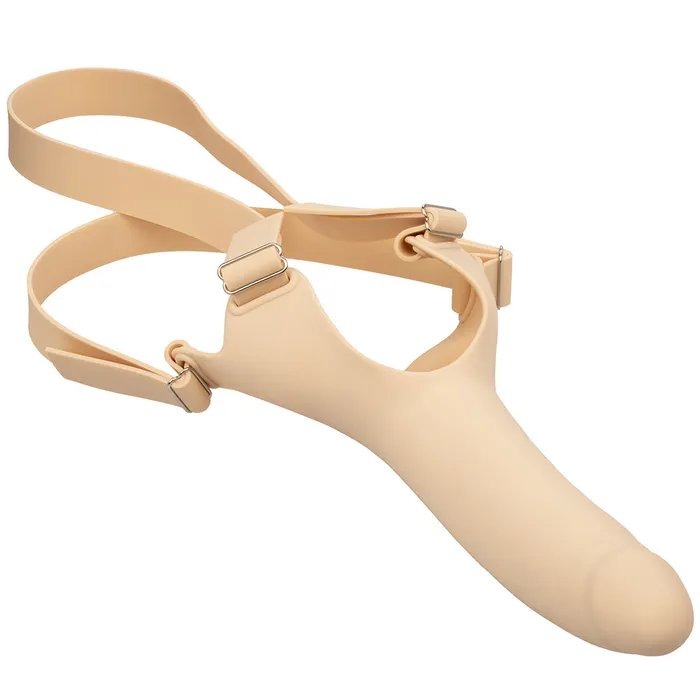 CalExotics Female Sex Toys Accommodator Silicone Chin Strap Dildo in Ivory
