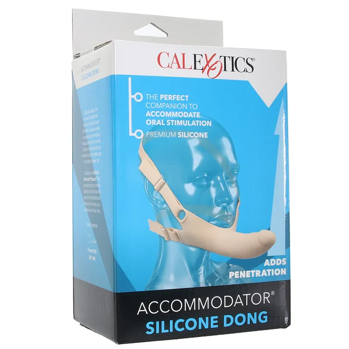 CalExotics Female Sex Toys Accommodator Silicone Chin Strap Dildo in Ivory