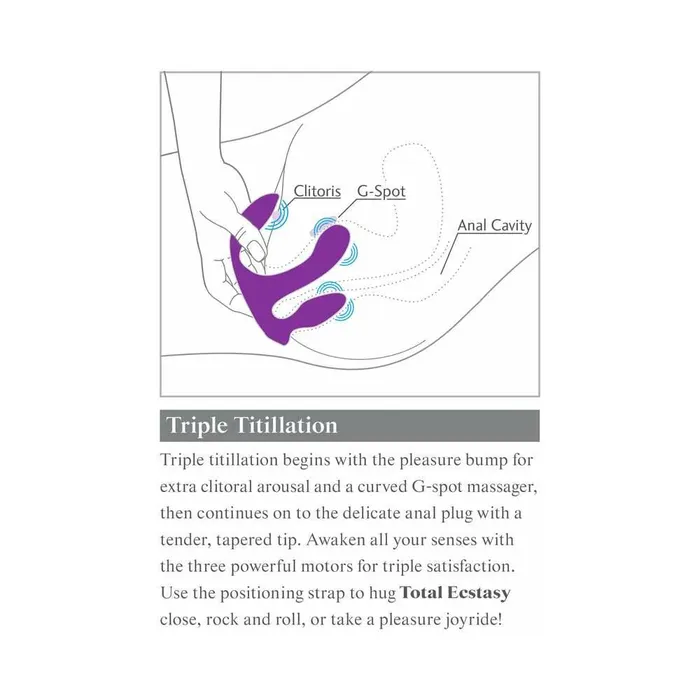 Female Sex Toys Pipedream 3Some Total Ecstasy Triple Stimulation Silicone Vibrator 3Some