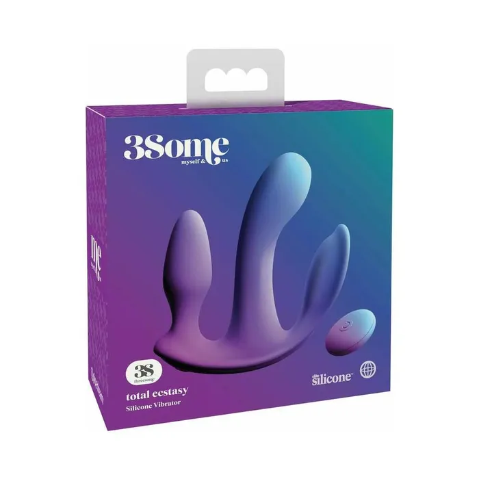 Female Sex Toys Pipedream 3Some Total Ecstasy Triple Stimulation Silicone Vibrator 3Some