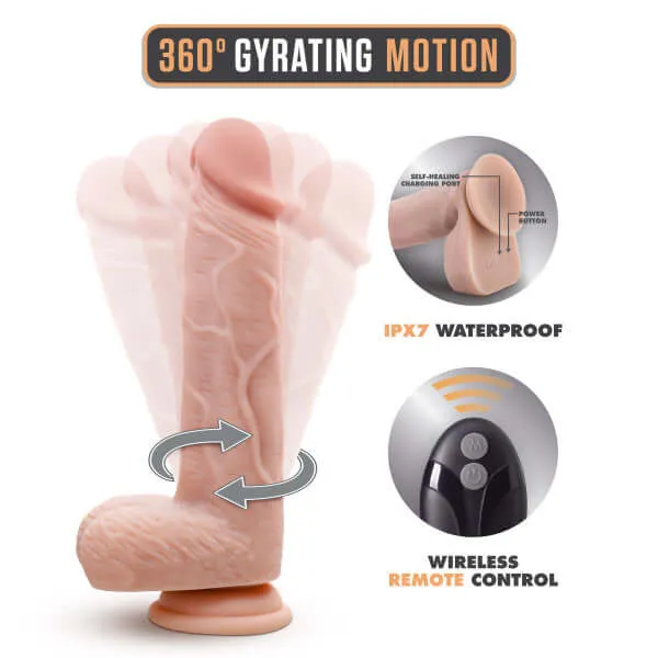 Dr Skin Silicone Dr Ethan 85 inches Gyrating Dildo Beige Blush Novelties Dildos