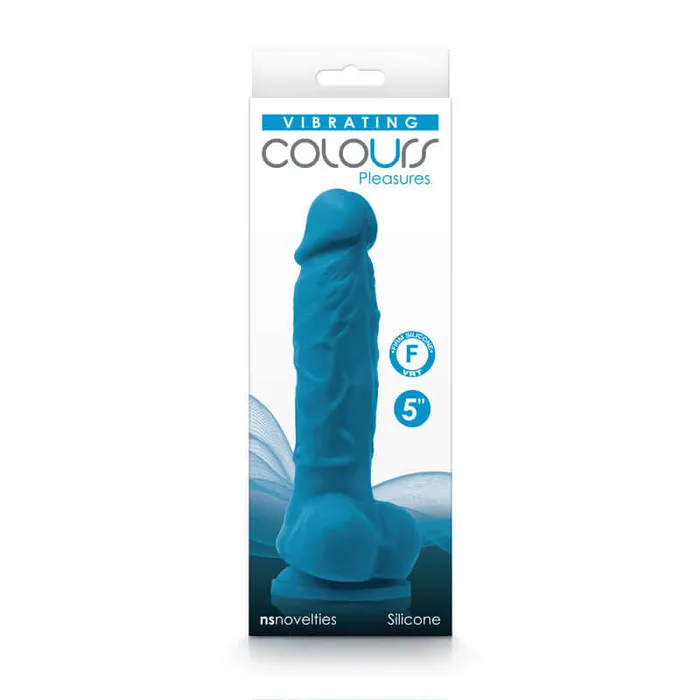 NS Novelties Dildos Colours Pleasures Vibrating 5 inches Dildo Blue