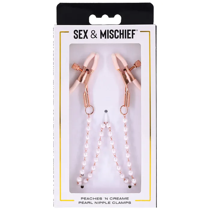 SM Peaches n CreaMe Pearl Nipple Clamps Sportsheets Nipple Clitoral Toys