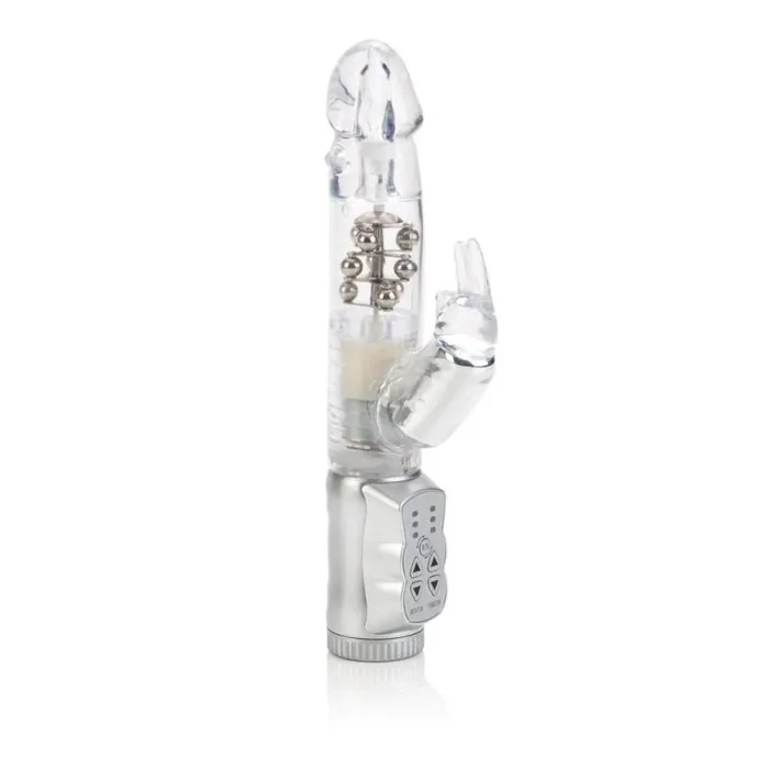 CalExotics Waterproof Jack Rabbit Clear Float Beads Clear Female Sex Toys