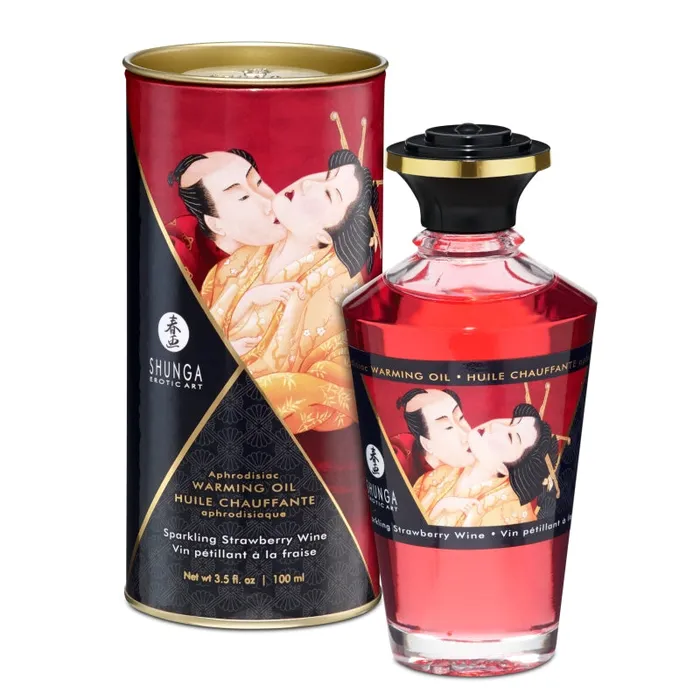 Shunga Female Sex Toys Aphrodisiac Warming Oil Sparkling Strawberry Wine