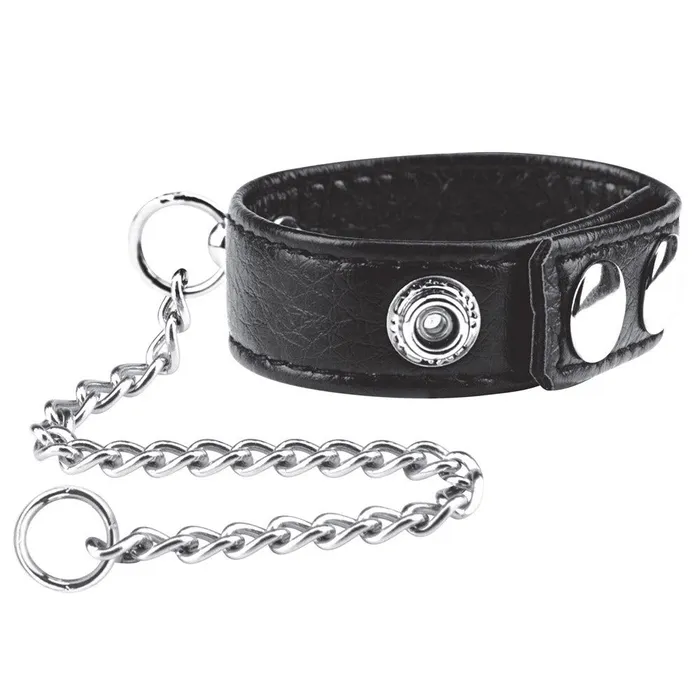 Snap Cock Ring with 12 Leash Blue Line Men Male Sex Toys