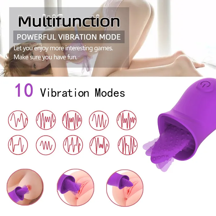 Touch Honey Vibrators LolaClit Licking Tongue Rose Sex Toy Vibrator Stimulator for Women