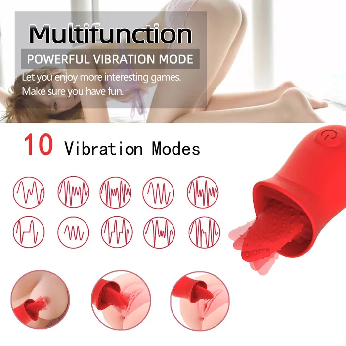 Touch Honey Vibrators LolaClit Licking Tongue Rose Sex Toy Vibrator Stimulator for Women