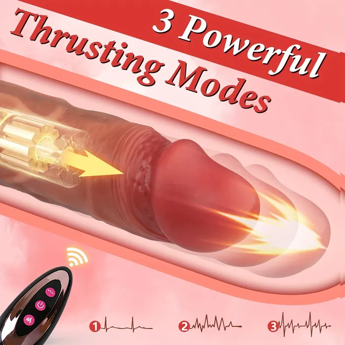 YIQU Female Sex Toys YIQU 10 Powerful Vibration and Thrusting Dildo With Heating 360 Rotation