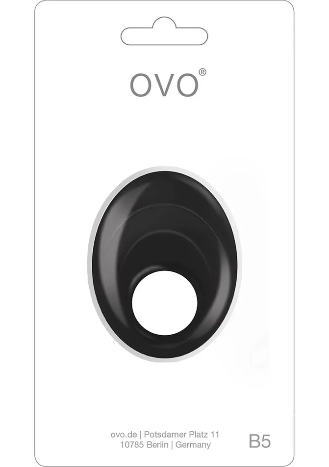 OVO Male Sex Toys OVO B5 Silicone Cock Ring Waterproof BlackChrome
