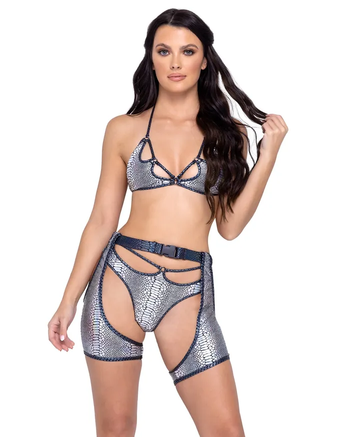 Roma Costume Inc 6317 Snake Skin Keyhole Triangle Top Dildos