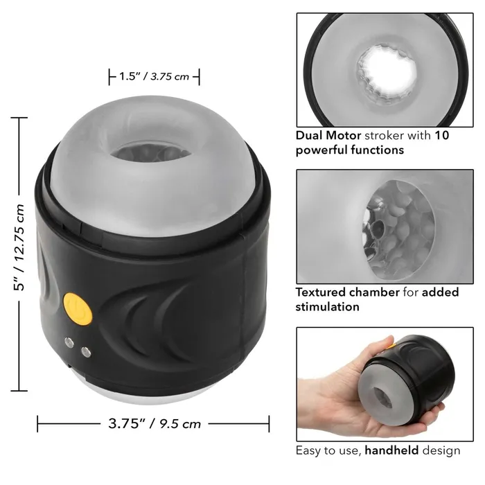 CalExotics Male Sex Toys Boundless Dual Motor Stroker Black CalExotics Male Sex Toys Boundless Dual Motor Stroker Black