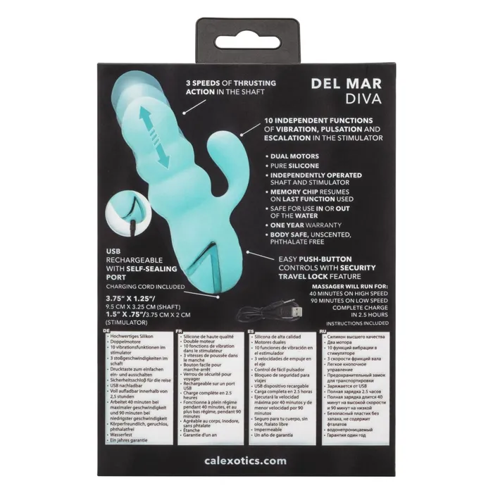 CalExotics Vibrators California Dreaming Del Mar Diva Teal CalExotics Vibrators California Dreaming Del Mar Diva Teal
