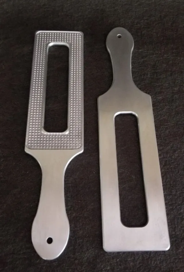 Male Sex Toys Ballisticmetal Wholesale Tenderizer Aluminum Spanking Paddle Metal Steel BDSM Impact Device Male Sex Toys Ballisticmetal Wholesale Tenderizer Aluminum Spanking Paddle Metal Steel BDSM Impact Device