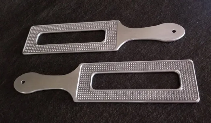 Male Sex Toys Ballisticmetal Wholesale Tenderizer Aluminum Spanking Paddle Metal Steel BDSM Impact Device Male Sex Toys Ballisticmetal Wholesale Tenderizer Aluminum Spanking Paddle Metal Steel BDSM Impact Device