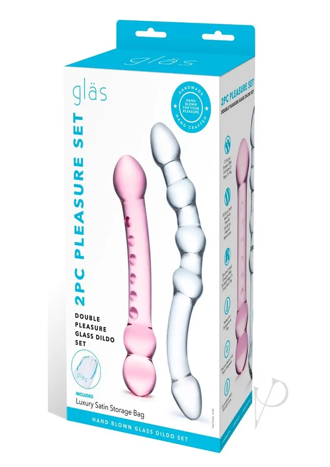 Dildos Glas Double Pleasure Glass Dildo Set 2pc