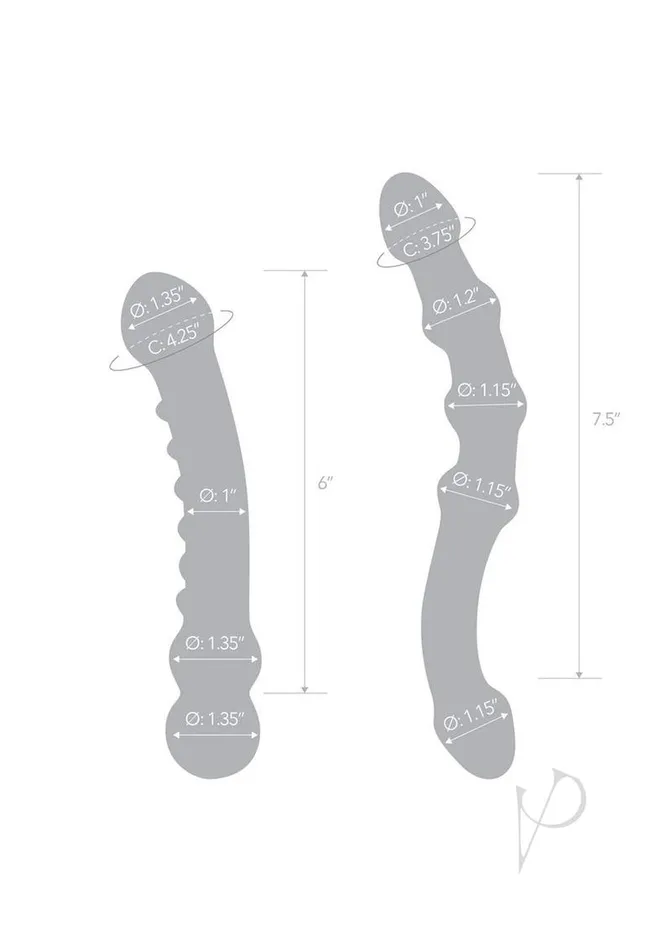 Dildos Glas Double Pleasure Glass Dildo Set 2pc