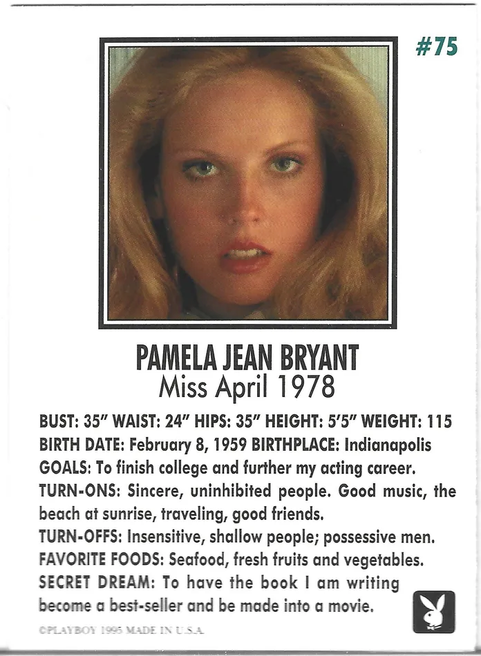 Female Sex Toys Dans Cards Playboy Centerfolds April Edition Pamela Jean Bryant Card 75 Female Sex Toys Dans Cards Playboy Centerfolds April Edition Pamela Jean Bryant Card 75