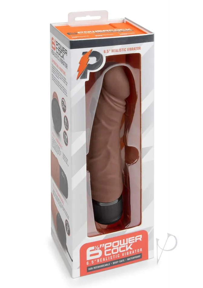 Female Sex Toys Powercocks Pc Realistic Vibrator 65 Dk Brown