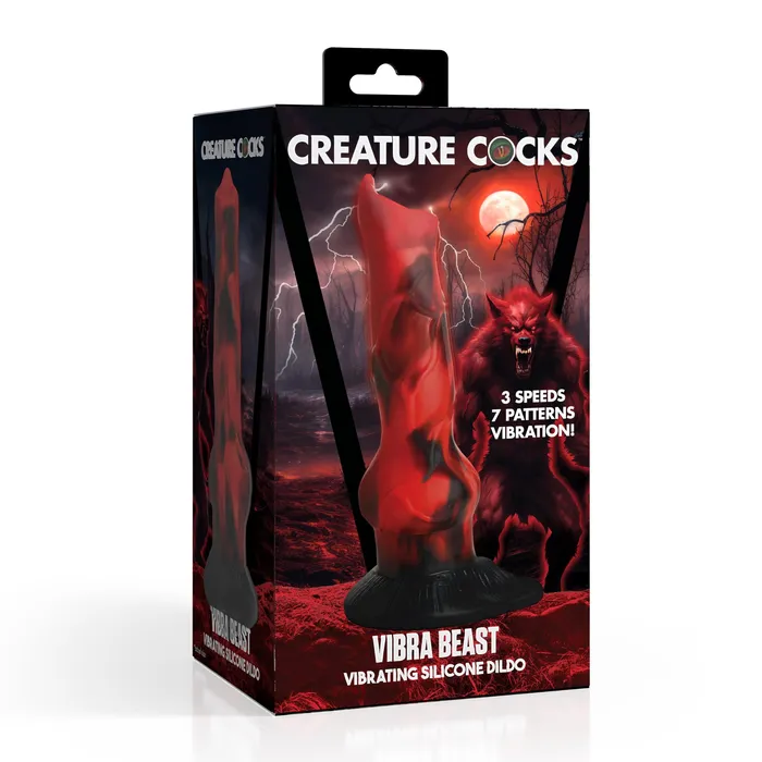 Female Sex Toys XR Brands Vibra Beast Vibrating Silicone Dildo