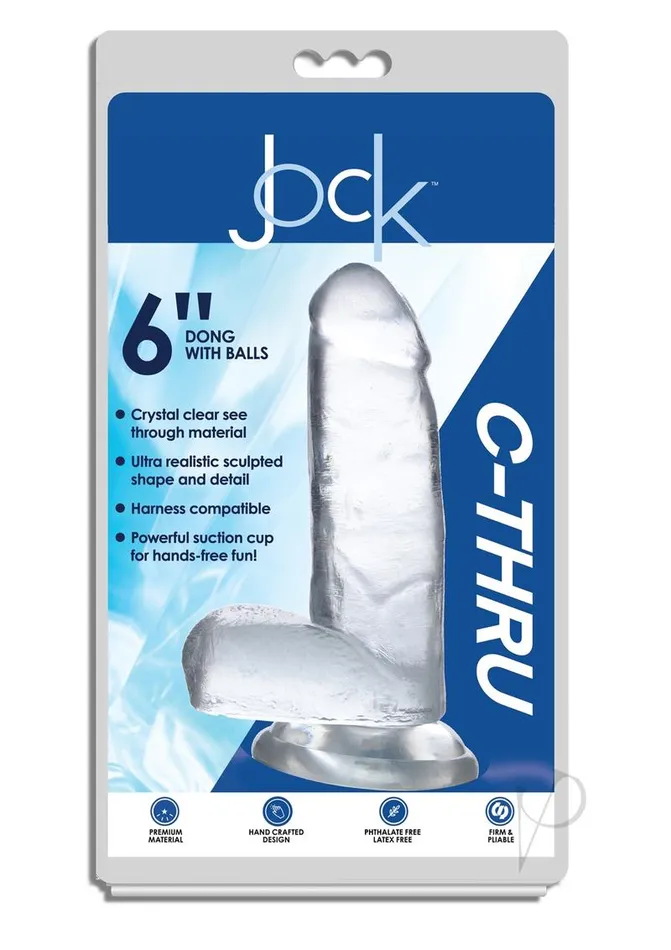 Jock Dildos Jock C Thru Dong Wballs 6 Clear