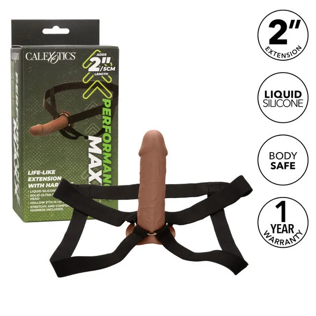 Female Sex Toys Calexotics Performance Maxx LifeLike Extension with Harness Brown