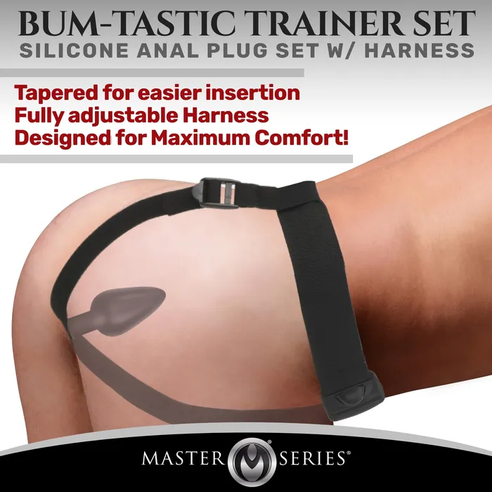 BumTastic Trainer Set Silicone 3 Piece Anal Plug Set with Harness Master Series Male Sex Toys BumTastic Trainer Set Silicone 3 Piece Anal Plug Set with Harness Master Series Male Sex Toys