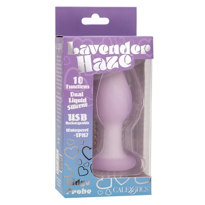 California Exotics Male Sex Toys Lavender Haze Ridge Probe Vibrating Liquid Silicone Butt Plug
