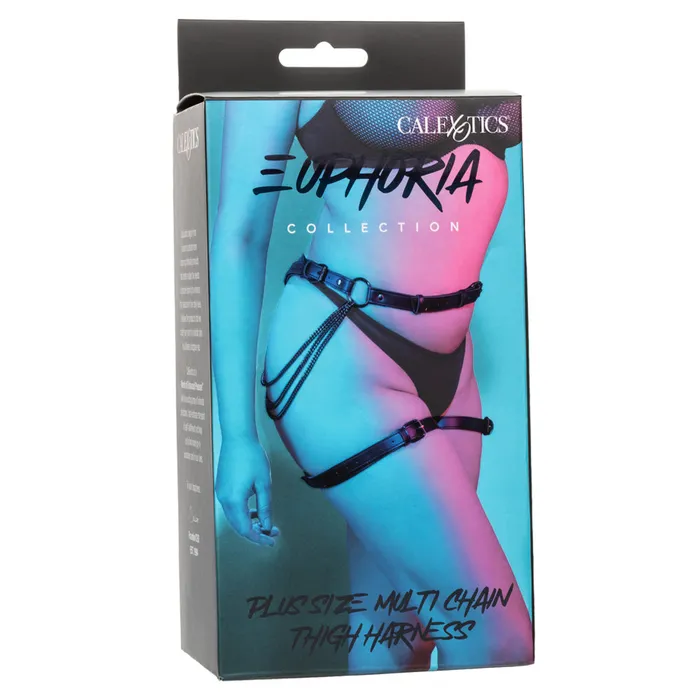 Euphoria Multi Chain Vegan Leather Thigh Harness Curvy California Exotics Vibrators