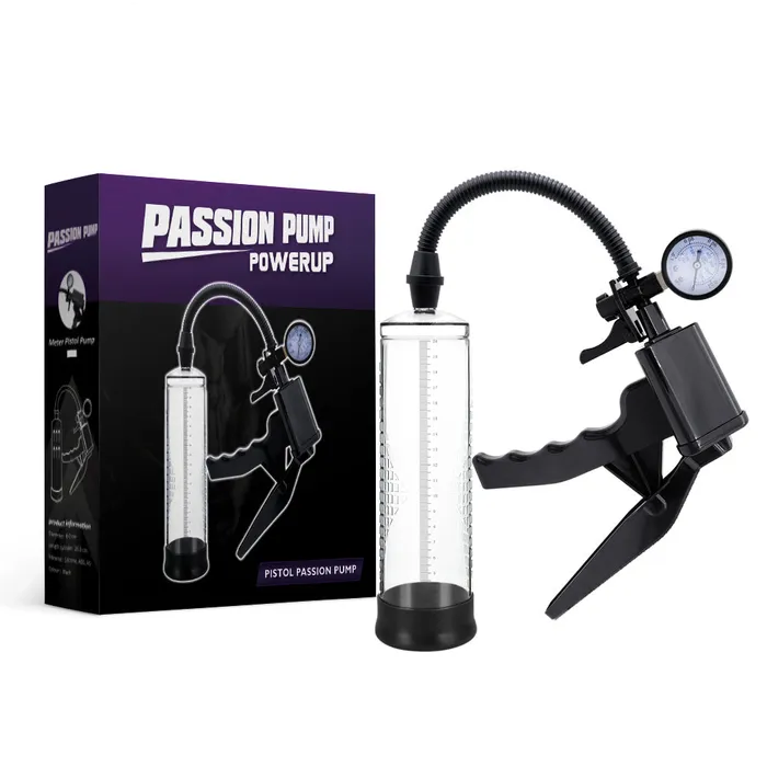 Leto Male Sex Toys Passion Pump PistolGrip Penis Pump With Pressure Gauge