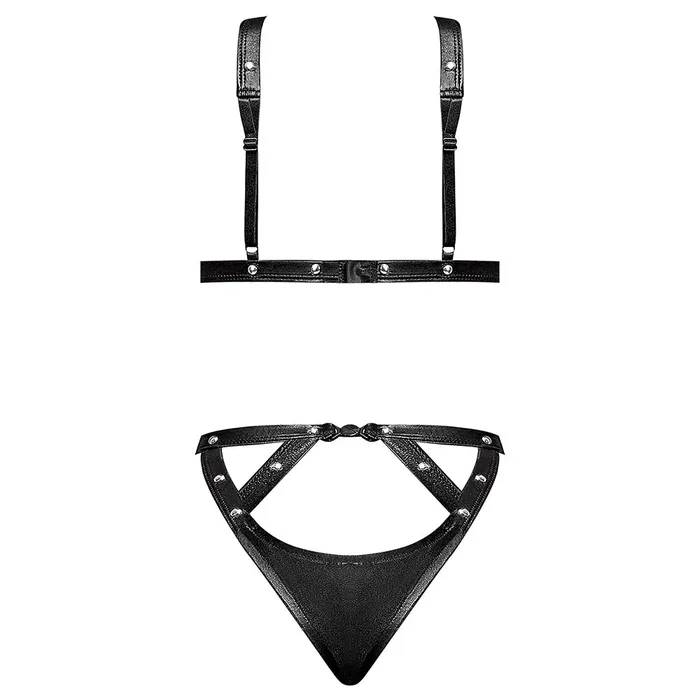 Magic Silk Male Sex Toys Lust Fetish Contessa Cupless Wet Look Cage Strap Teddy