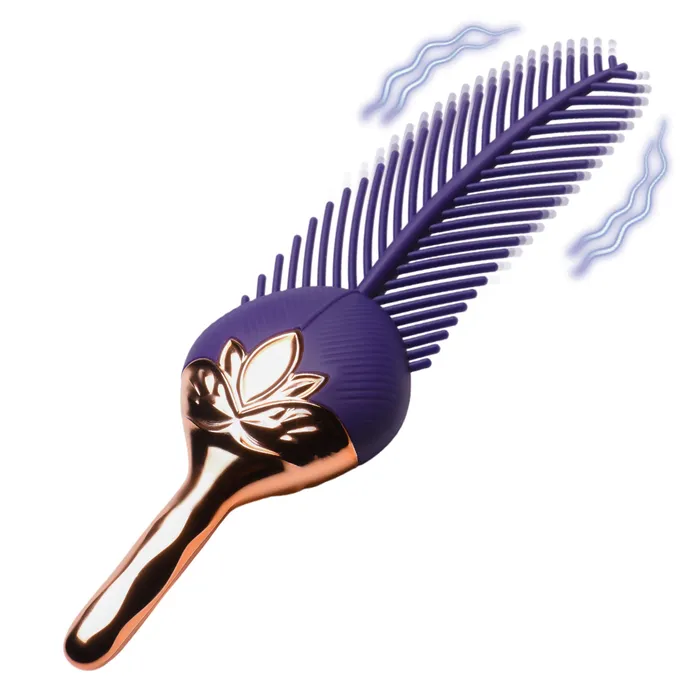 Master Series Female Sex Toys The Tickler Vibrating Silicone Feather Tickler