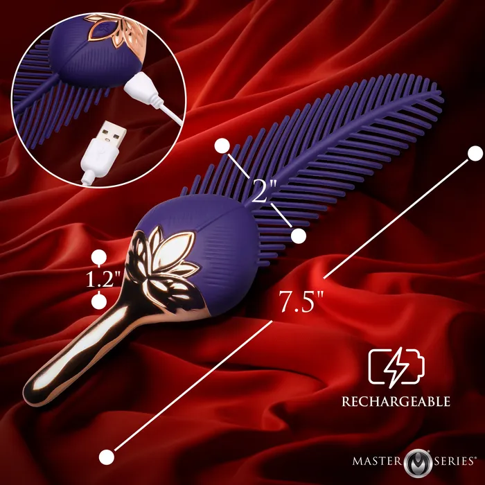 Master Series Female Sex Toys The Tickler Vibrating Silicone Feather Tickler