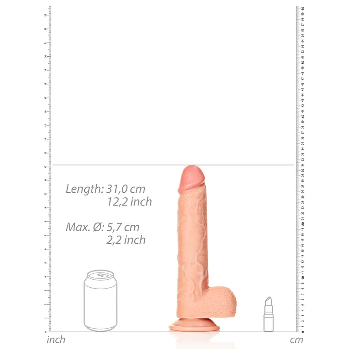 Shots Media Female Sex Toys RealRock 11 Straight Realistic Dildo With Balls Suction Cup