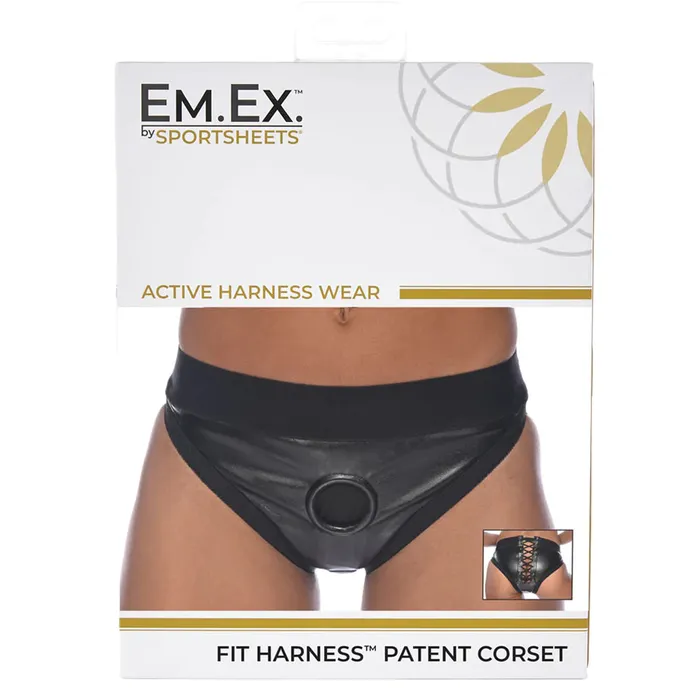 Sportsheets Female Sex Toys Sportsheets EmEx Active Wear Fit StrapOn Harness Patent Corset