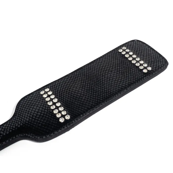 Zorba International Restraints Zorba Patent Leather Snakeskin Spanking Paddle With Rhinestones