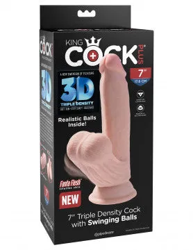 7 Inch Triple Density Cock With Swinging Balls Pipedream Dildos