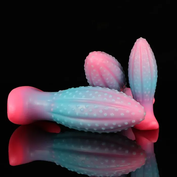 Anal Domlust Luminous Silicone Dildo Butt Plug Knots Anal Dildos Sex Toys for Women Men