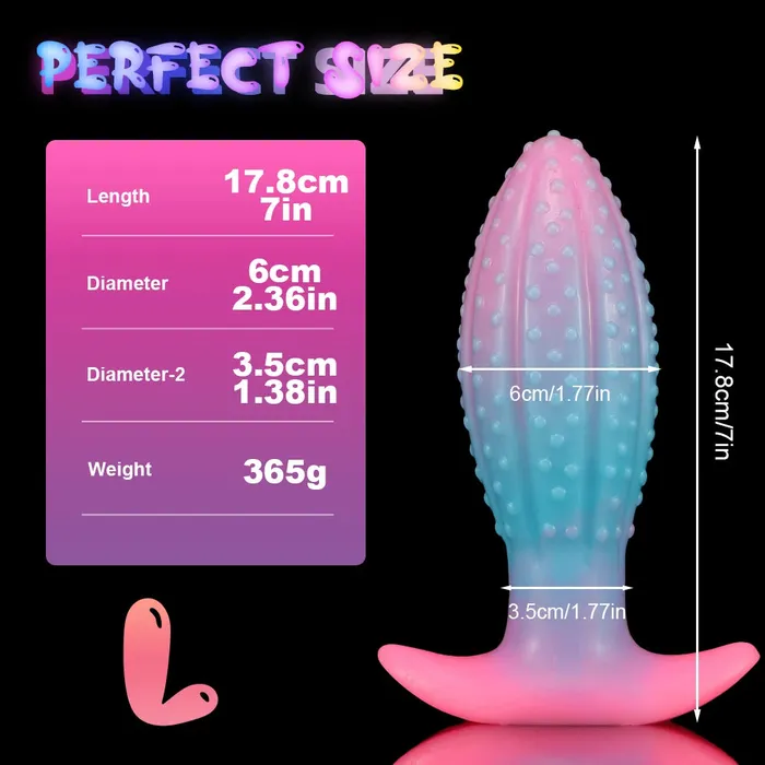 Anal Domlust Luminous Silicone Dildo Butt Plug Knots Anal Dildos Sex Toys for Women Men