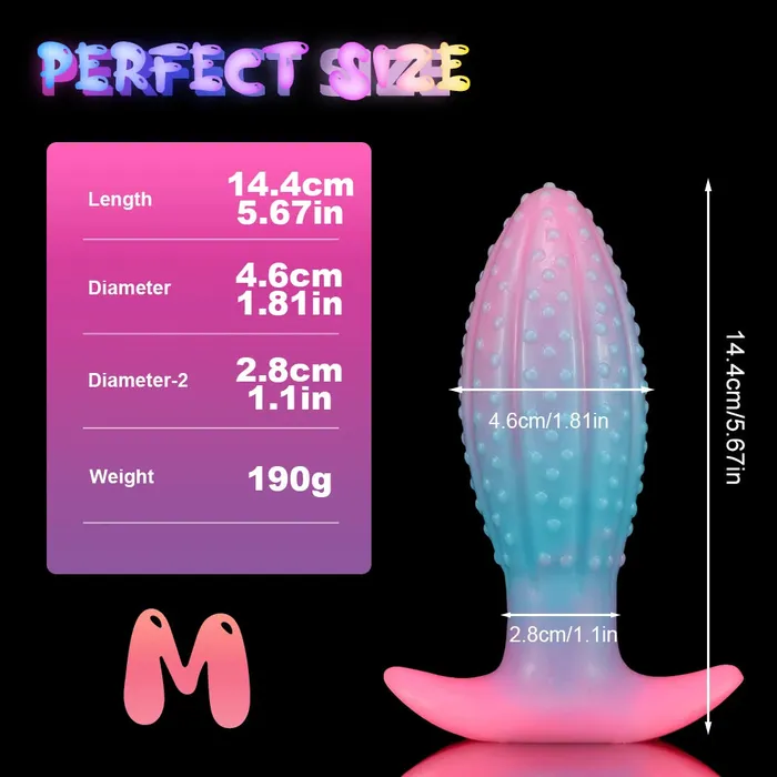 Anal Domlust Luminous Silicone Dildo Butt Plug Knots Anal Dildos Sex Toys for Women Men