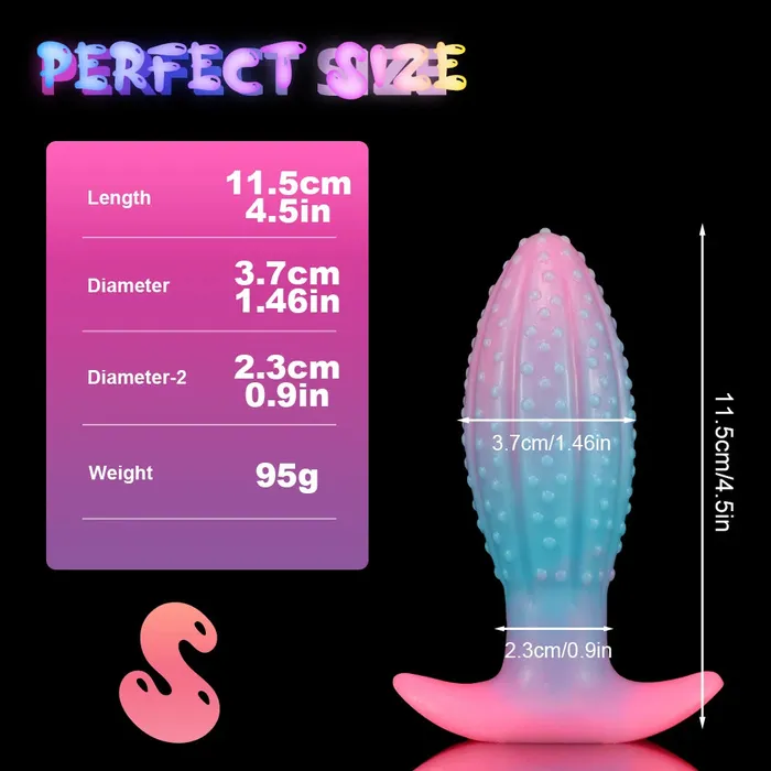 Anal Domlust Luminous Silicone Dildo Butt Plug Knots Anal Dildos Sex Toys for Women Men