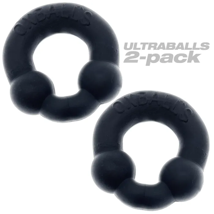 Anal Oxballs Ultraballs 2 Piece Cockring Set Night Black