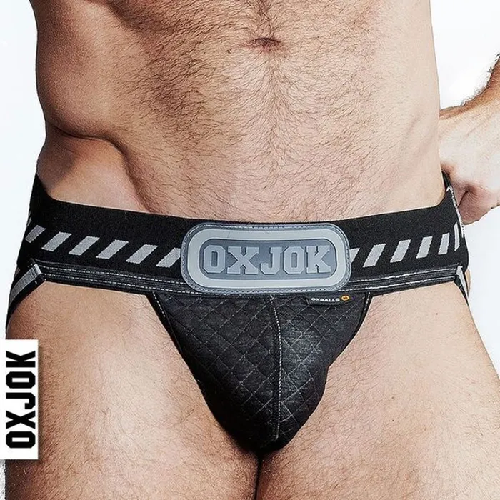Anal OXJok Packer Industrial Quilted Cargo Strapjock Black Pull Small