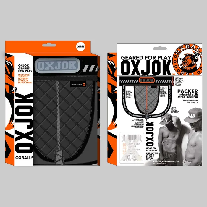Anal OXJok Packer Industrial Quilted Cargo Strapjock Black Pull Small Anal OXJok Packer Industrial Quilted Cargo Strapjock Black Pull Small